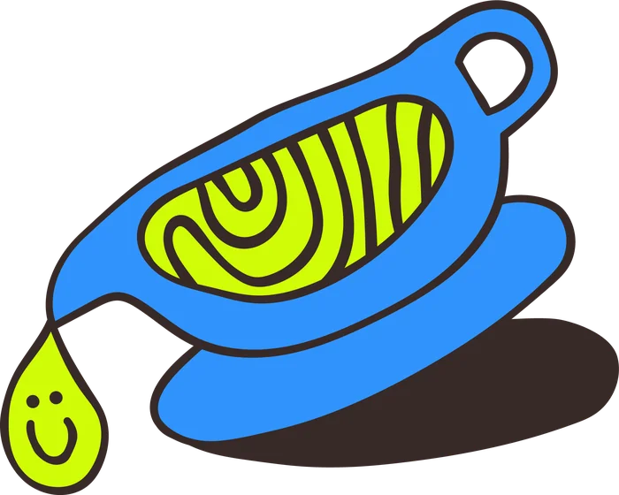 Smiling gravy boat mascot